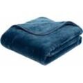 Wohndecke GÖZZE "Premium Cashmere Feeling" Wohndecken Gr. B/L: 220 cm x 240 cm, blau Kunstfaserdecken