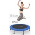 Fitness Trampolin - Durchmesser ø 114 cm, Indoor und Outdoor, max: 100 kg, mit Randabdeckung, Klappbar - Kindertrampolin, Gartentrampolin, Mini