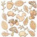Herbstliche, kleine Holzformen (45 Stück) Bastelblanks & Basen