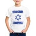style3 Print-Shirt Kinder T-Shirt Israel Flagge Flag Jerusalem Judentum Tel Aviv David-Stern WM Fan