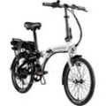 E-Bike ZÜNDAPP "Z120" E-Bikes Gr. 28 cm, 20 Zoll (50,80 cm), weiß (schwarz, weiß) E-Bikes