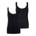 LASCANA Unterhemd (Packung, 2-St., 2er-Pack) aus elastischer Baumwolle, weiche Spitze, Spaghettiträger-Top, schwarz