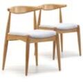 Pack 2 Stühle Corzo Farbe Eiche, Massivholz, 52,5 cm (l) 50 cm (t) 74,5 cm (h) - Eiche