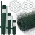 Niederberg Metall - Maschendrahtzaun Set - 25m x 50cm Zaun - 20 Pfosten - 25x25 Zaunset Verzinkt Grün