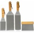 4-teiliges Edelstahl Pfannenwender Set mit Winkelpaletten Grillspachtel - Bbq-toro