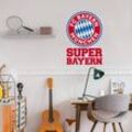 Fc Bayern München - Fußball Wandsticker fcb Super Bayern 27x40cm Wandtattoo Fanartikel Merch - Rot