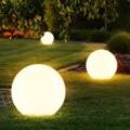 3er-Set led Solar Außen Garten Leuchten Kugel Lampen Wiese Rasen Beleuchtung