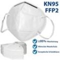 5 Stück Atemschutzmaske Feinstaubmaske Nase-Mund-Schutz Maske FFP2 KN95 - 4-lagige Filterstruktur Vliesstoff Nösenklammer Weiß - Schutzmaske