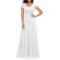 ZWY Abendkleid WeißCocktailkleid Damen Abendkleider Elegant für Hochzeit Kleid (1-tlg.
