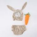 3-teiliges braun-orangefarbenes Babyset