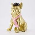 Goldfarbene Hunde-Dekofigur 16x20cm