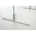 Standfuß längs quer für 6 mm ESG-Glas Länge 35 cm Aluminium weiß lackiert