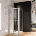 Breuer Fara 4 Dusch-Falttür für Nische Seitenwand 90 cm breit, Alu silber matt, Klarglas hell