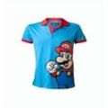 Super Mario Polo-Shirt S Mario S blau/rot