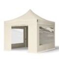 TOOLPORT 3x3m Aluminium Faltpavillon, inkl. 4 Seitenteile, creme - (600144)