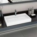 Waschbecken,Handwaschbecken 80 x 46 x 11 cm Mineralguss/Marmorguss Weiß vidaXL