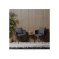 Homestyle4u Gartenlounge-Set Lounge Möbel Set Rattan Grau Gartenstuhl Tisch Sitzgruppe Balkon