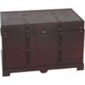 Holztruhe Holzbox Schatztruhe Antibes Antikoptik 39x67x38cm eckig - brown