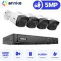 ANNKE 8CH Videoüberwachungssets NVR 45MP Kamera IR Netzwerk Bullet Überwachungs Indoor & Outdoor Nachtsicht Wasserdichte Bewegungserkennung
