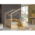 Hausbett VIPACK "Dallas" Betten Gr. mit Bettschublade, ohne Himmel, Liegefläche 90 x 200 cm, beige (kiefer massiv natur) Baby Spielbetten