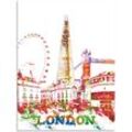 Wandbild ARTLAND "London Grafik" Bilder Gr. B/H: 90 cm x 120 cm, Alu-Dibond-Druck London Hochformat, 1 St., bunt Kunstdrucke