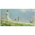 Wandbild ARTLAND "Sommer. 1906" Bilder Gr. B/H: 150 cm x 75 cm, Leinwandbild Gruppen & Familien, 1 St., blau Kunstdrucke