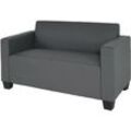 2er Sofa Couch Moncalieri Loungesofa Kunstleder dunkelgrau - grey