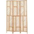 Beliani - Raumteiler Rattan Natur 117 x 180 cm 3-teilig Trennwand Paravent Raumtrenner Modern Boho - Natürlich
