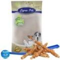 5 kg Lyra Pet® Kaurollen mit Hühnerbrust ca. 34 cm + Ballschleuder