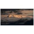 Glasbild ARTLAND "Dents du Midi, Schweizer Berge" Bilder Gr. B/H: 100 cm x 50 cm, Glasbild Berge Querformat, 1 St., grau Glasbilder