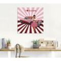 Wandbild ARTLAND "Ich liebe Rockabilly" Bilder Gr. B/H: 70 cm x 70 cm, Alu-Dibond-Druck Ausstellungsplakate, 1 St., pink Kunstdrucke