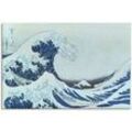 Wandbild ARTLAND "Die grosse Welle von Kanagawa. 1831" Bilder Gr. B/H: 120 cm x 80 cm, Leinwandbild Gewässer, 1 St., blau Kunstdrucke