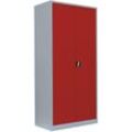 Stahl-Aktenschrank Metallschrank abschließbar Büroschrank Stahlschrank 195 x 92,5 x 50cm Lichtgrau/Rot 530354 - rot