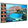 Projektion Beamer Leinwand 254 cm hd 4K Outdoor Indoor Manuelle Projektor Screen Schnelles Klappbare Tragbare Filmleinwand 16: 9 für Heimkino,