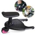 Swanew - Hilfspedal Kinderroller für Kinderwagen Buggy Board Bis 25kg Sitz abnehmbar und montierbar Kinderwagen