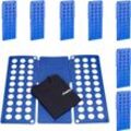 8x Faltbrett Wäsche, Wäschefalter, Hemdenfalter, große Falthilfe, Faltsystem platzsparend, hbt 0,5 x 70,5 x 59 cm, blau
