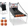 Arcade-Basketballspiel für 1-4 Spieler, 8 Spielmodi Basketballautomat mit elektronischem Scorer, 4 Basketbällen und Pumpe - Costway
