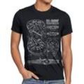 style3 Print-Shirt Herren T-Shirt Millennium Falcon star rasender falke sterne wars krieg der luke
