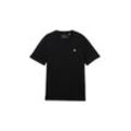 TOM TAILOR DENIM Herren Basic T-Shirt mit Logo Print, schwarz, Logo Print, Gr. XXL