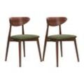Esszimmerstühle 2 St rabi Gestell aus Massivholz, Grün, Stoff/Holz, Scandinavian, 47x79x45 cm - Konsimo