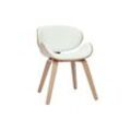 Design-Stuhl in Weiß und helles Holz walnut - Eiche hell