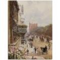 Wandbild ARTLAND "Piccadilly, London. 1894" Bilder Gr. B/H: 60 cm x 80 cm, Leinwandbild Gruppen & Familien, 1 St., beige (naturfarben) Kunstdrucke