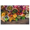 Küchenrückwand ARTLAND "Italienisch mediterrane Lebensmittel" Spritzschutzwände Gr. B/H: 90 cm x 60 cm, bunt Küchendekoration