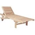 Sonnenliege SOLO mit Ablagebord Teak B-grade unbehandelt