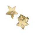 Paar Ohrstecker JOBO "Sterne" Ohrringe Gr. SI = kleine Einschlüsse, Gelbgold 585-Diamanten, gelb (gelbgold 585) Damen Ohrstecker