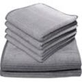 Handtuch Set DYCKHOFF "mit Farbverlauf" Handtücher (Packung) Gr. (6 St.), grau Handtuch-Sets