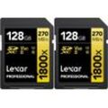 Lexar Professional SDXC Gold 128GB 1800x UHS-II V60 2er-Pack