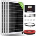 2kWh/Tag Solarpanel Kit 480W 12V Solarsystem für netzunabhängige Haushalte Wohnmobile:4 Stücke 120W monokristallines Solarpanel + 60A