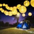 Minkurow - Solar-Lichterkette, 6,5 m, 30 LEDs, Outdoor-Lichterkette, wasserdichte Laternen, dekorative Laternen für Garten, Terrasse, Balkon,