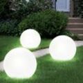Etc-shop - 3er Set led Solar Kugel Lampen Garten Weg Steck Leuchten Terrassen Erdspieß Beleuchtung weiß